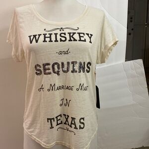 Cream whiskey and sequins 60 cotton 40 polyester brand new
